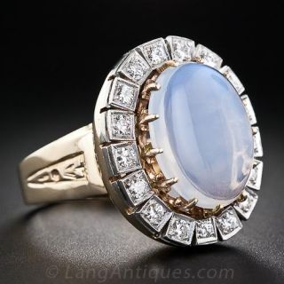 Large Vintage Moonstone and Diamond Ring 