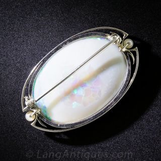Large Vintage Opal Brooch