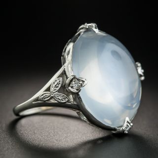 Large Vintage Platinum Moonstone Ring