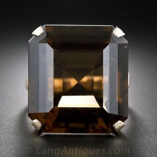 Large Vintage Smoky Quartz Ring