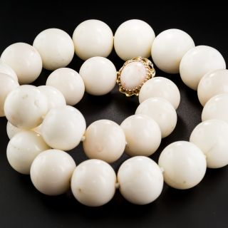 Large White Coral Bead Necklace