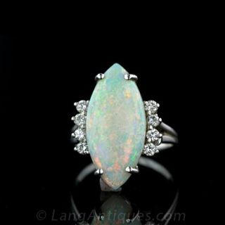 Large White Opal Ring Main View