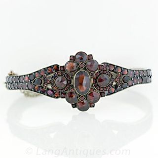 Bohemian Garnet Bangle Bracelet Main View 1