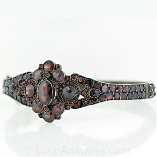 Late 19th Century Garnet Bangle Bracelet