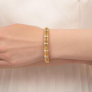 Late-20th Century Gas Pipe Bracelet with Diamonds
