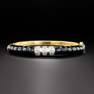Late-20th Century Onyx and Diamond Bangle - 2