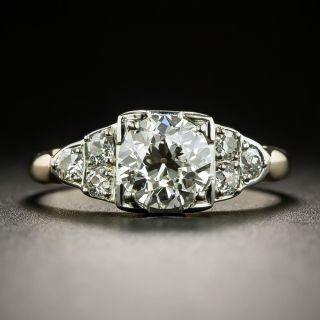 Late Art Deco 1.13 Carat Diamond Engagement Ring GIA - L VS2 - 1