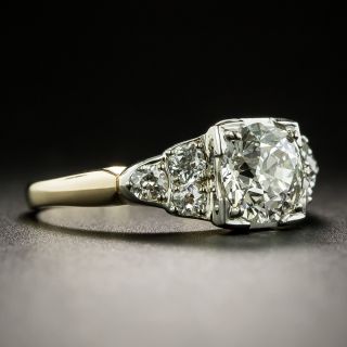 Late Art Deco 1.13 Carat Diamond Engagement Ring GIA - L VS2