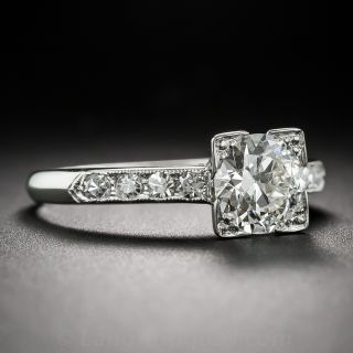 Late Art Deco 1.13 Carat Diamond Engagement Ring