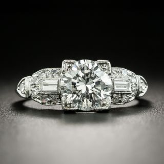 Late Art Deco 1.25 Carat Diamond Engagement Ring - GIA F SI1 - 2