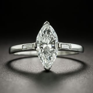 Mid-Century 1.27 Carat Marquise Diamond Engagement Ring