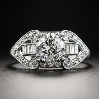 Late Art Deco 1.32 Carat Diamond Engagement Ring - GIA G SI1 - 1