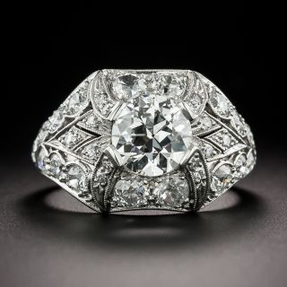 Late-Art Deco 1.60 Carat Diamond Ring -  GIA E SI2 - 3