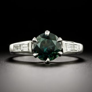 Late-Art Deco 1.81 Carat Sapphire and Diamond Ring - GIA - 2