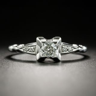 Late Art Deco .15 Carat Diamond Engagement Ring - 2