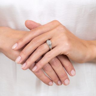 Art Deco 2.25 Carat Asscher-Cut Diamond Engagement Ring - GIA H SI1