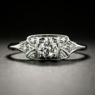 Late Art Deco .24 Carat Diamond Engagement Ring - 6