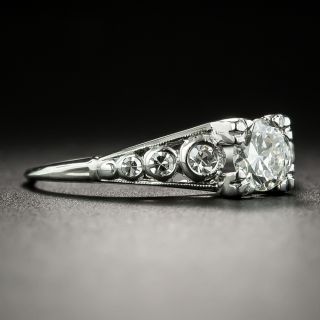 Late Art Deco .38 Carat Diamond Engagement Ring 