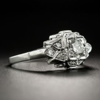 Late-Art Deco .40 Carat Diamond Platinum Engagement Ring