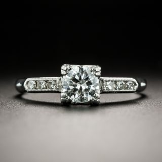 Late-Art Deco .42 Carat Diamond Engagement Ring - 2