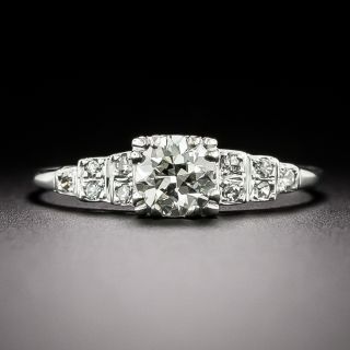 Late Art Deco .48 Carat Diamond Engagement Ring - 1