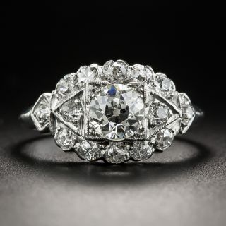 Late-Art Deco .50 Carat Diamond Platinum Engagement Ring by J and H Flyer - 2