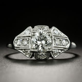 Late Art Deco .51 Carat Diamond Engagement Ring - GIA F VS1 - 2