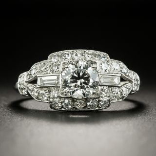 Late Art Deco .57 Carat Diamond Engagement Ring - 2