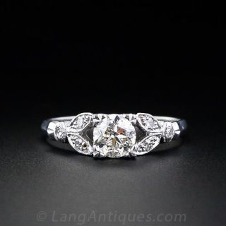 Late Art Deco .60 Carat Diamond Engagement Ring