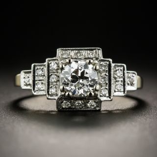 Late Art Deco .65 Carat Engagement Ring - GIA Natural Light Gray VS2  - 2