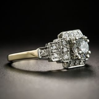 Late Art Deco .65 Carat Engagement Ring - GIA Natural Light Gray VS2 