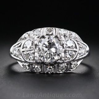Late Art Deco .70 Carat Diamond Enagement Ring