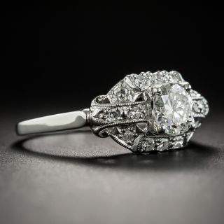 Late-Art Deco .70 Carat Diamond Platinum Engagement Ring Granat Bros.