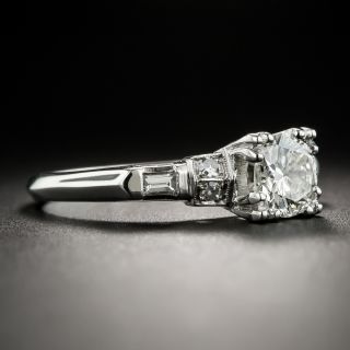 Late-Art Deco .75 Carat Diamond Platinum Engagement Ring