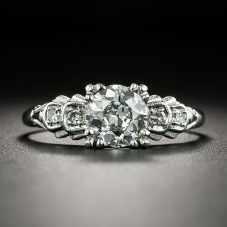 Late Art Deco .96 Carat Diamond Engagement Ring - GIA E VS2 - 2