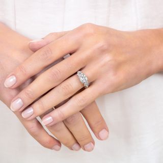Mid-Century .96 Carat Diamond Engagement Ring - GIA E VS2