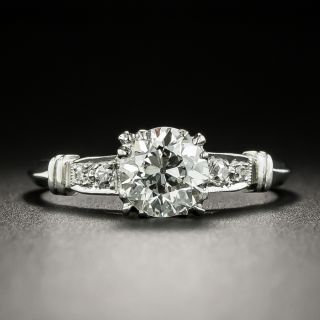 Late-Art Deco .97 Carat Diamond Engagement Ring - GIA H SI1 - 2