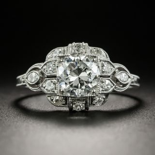 Late Art Deco .98 Carat Diamond Engagement Ring - GIA G SI1 - 2