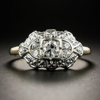 Late-Art Deco Diamond Engagement Ring - 1