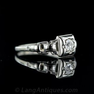 Late Art Deco Diamond Engagement Ring
