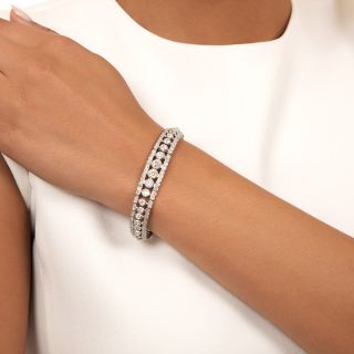 Late-Art Deco Diamond Honeycomb Bracelet