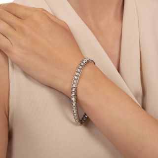 Late Art Deco Diamond Line Bracelet