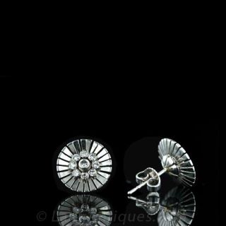 Late Art Deco Diamond Stud Earrings
