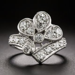 Late-Art Deco Diamond Tréfle Cluster Ring - 2
