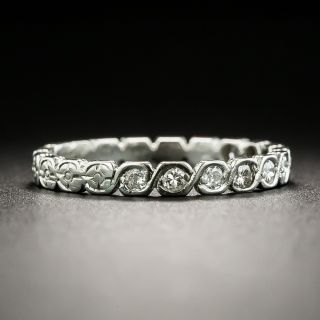 Late Art Deco Diamond Wedding Band, Size 5 1/2+