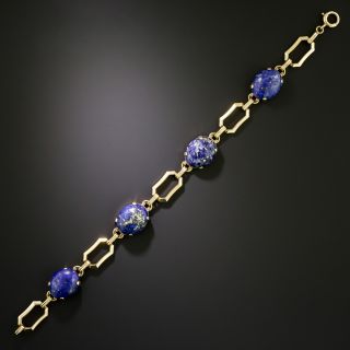 Late Art Deco Lapis Lazuli Bracelet - 3