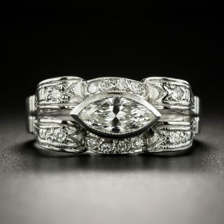 Late Art Deco/Retro Marquise Diamond Ring - 2