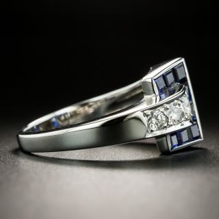 Late Art Deco/Retro Sapphire and Diamond Ring