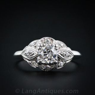 Late Deco .52 carat Diamond Engagment Ring