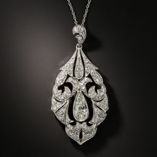 Late Edwardian 1.35 Carat Pear Shape Diamond Necklace - 2